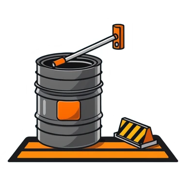 orange road construction barrel sticker