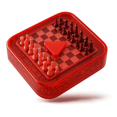 chess board of youtube play button, red YouTube play button, glossy circuit style sticker