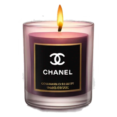 a candle in a glass chanel sticker
