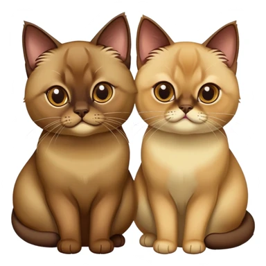 Two Burmese cats brown and beige color sticker