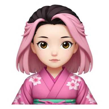 nezuko but bad and cute from demon slayer sticker