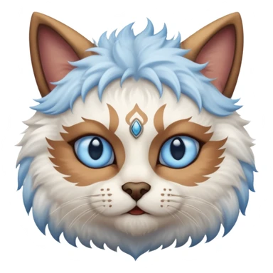 viking white cat sticker