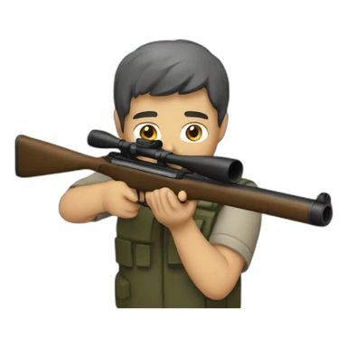 Man aiming rifle sticker