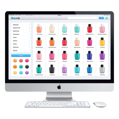 beauty salon inventory dashboard on iMac sticker