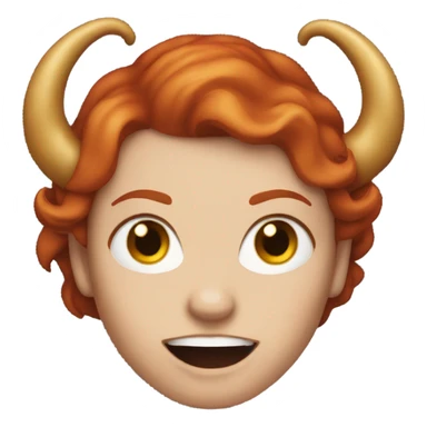 Redhead woman with horns and fangs  sticker