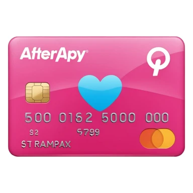 pink afterpay word on a credit card sticker