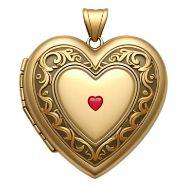 Dainty gold heart locket with detailed designs  sticker