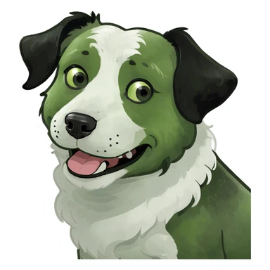 Curly black and white dog sticker