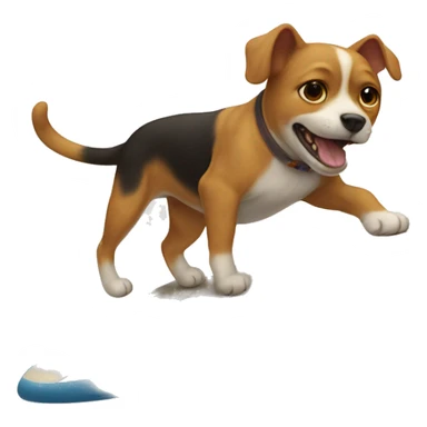 A cat surfing a dog sticker