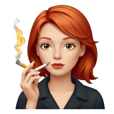 femme rousse qui fume sticker