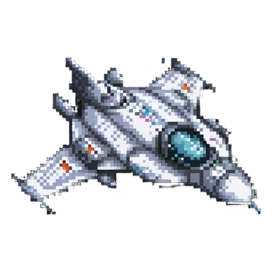 retro spaceship, side view sticker