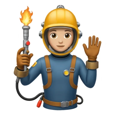 Una persona soldando bajo agua sticker