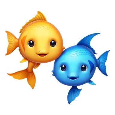 cute fish swimming into a pisces symbol sticker