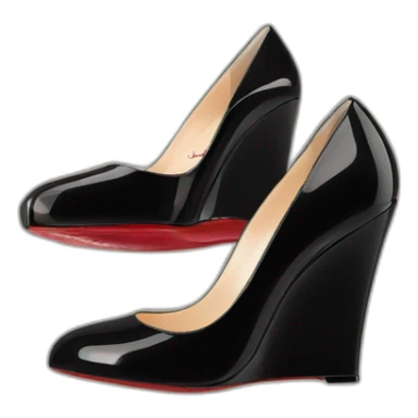 WEDGE heel LOUBOUTIN black PATENT sticker