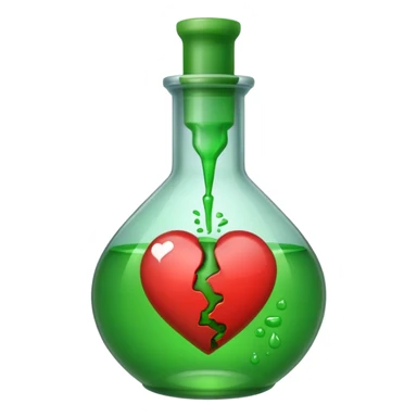 Broken heart inside a poison bottle  sticker