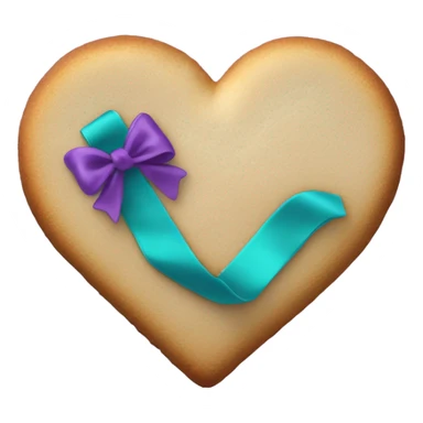 Cookie heart with teal purple awareness ribbon sticker