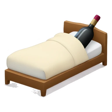 Bottle of wine sleeping in the bed  sticker