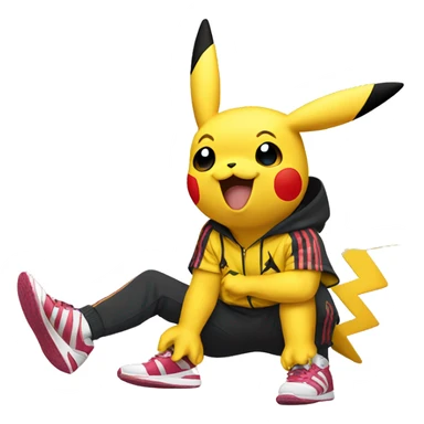 Pikachu wearing adidas track suit  sticker