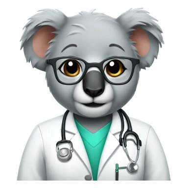 Female doctor koala sticker