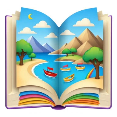 a story picture folding book sticker