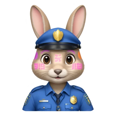 Judy Hopps (gray rabbit with police suit, without a cap) from the Zootopia Disney movie sticker