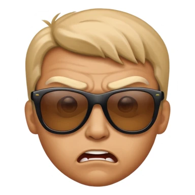 Angry face with sun glasses sticker