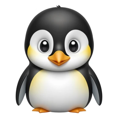 cinematic-cute-emperor-penguin-portrait-emoji,-head-tilted-playfully-and-inquisitively,-with-glossy,-pristine-plumage-accented-by-a-bright-beak-and-round,-sparkling-eyes-filled-with-curiosity,-simplified-yet-irresistibly-adorable-features zoomed into the face sticker