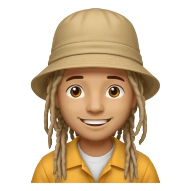 dreadlocks Street artist with bucket hat sticker