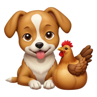 Dog eating chicken sticker