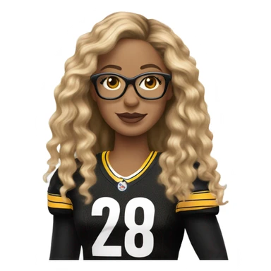 steelers nfl jersey beyonce with blonde brown hair brown glasses sticker
