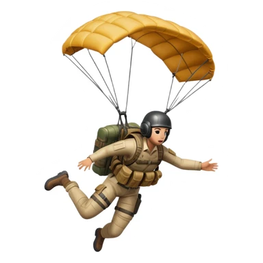 PUBG character falling from the sky with parachute deployed sticker