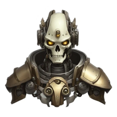 robot mechanicus warforged portrait dragon skull pauldrons sticker