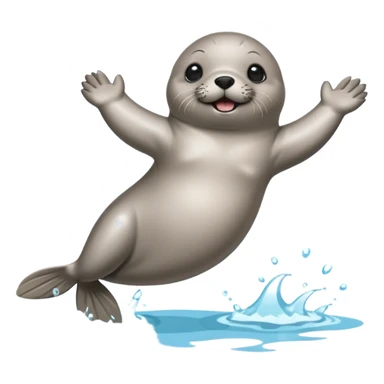 A cute seal pup with floaties on both flippers, kicking excitedly near lane markers. sticker