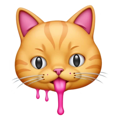 an emoji that vomits. But it's a cat that vomits sticker