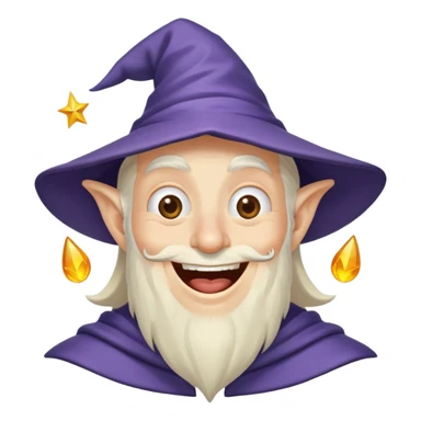 Wizard laughing goofy eyes out sticker