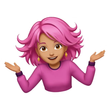 bungee jumping face with earrings pink hair flying away sticker