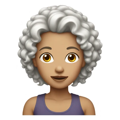 White mom with dark curly puffy hair sticker