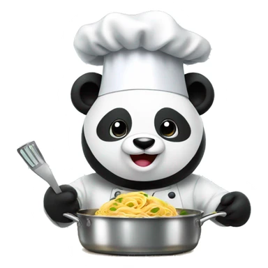 chef panda cooking pasta sticker