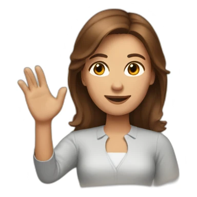 brown hair woman tipping hand sticker