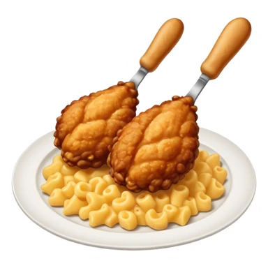 drumstick chicken with mac and cheese on the side on a plate sticker