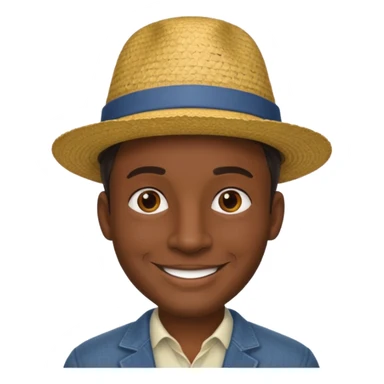 Visage homme créole réunionnais avec chapeau sticker