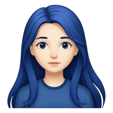 Girl with long navy blue hair sticker