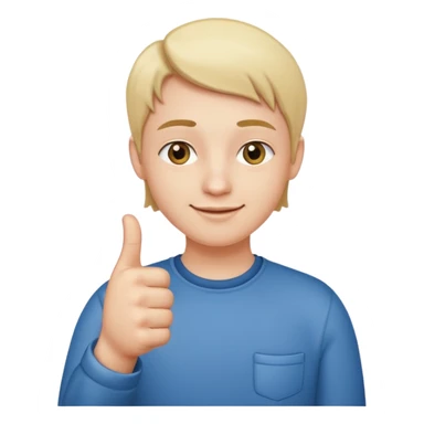 Looking satisfied and putting together your thumb and pointer finger  sticker