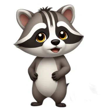 Racoon Big body fat sticker