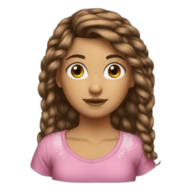 Girl brun hair with bandana in hair sticker