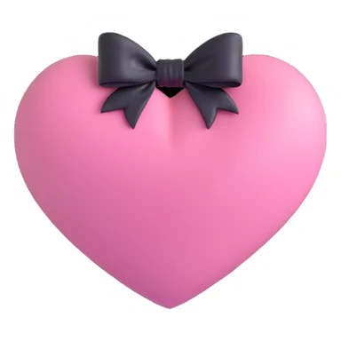 pink heart with a black bow knot sticker