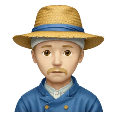 van gogh paints on a canvas. right ear is bandaged. sticker