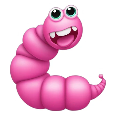 pink worm wearing a pink turtleneck and two balls for feet sticker