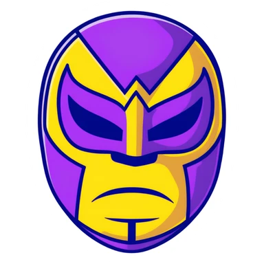 black and yellow luchador mask sticker