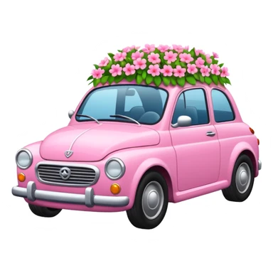Pink car with flowers sticker